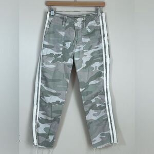 MOTHER The Shaker Chop Crop Fray Camo Pants Y2K Mid Rise Streetwear Size 26